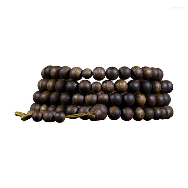 Strand Natural Bodhisattva Chess Agarwood Bracelet 108 peças do tipo submerso Rosário/Biades de Oração Homens e Mulheres de Madeira