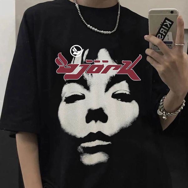 Mens TShirts 90s Vintage Bjork Look Grafica Stampa T Shirt Estate Manica Corta Magliette Uomo Donna Oversize Tshirt Cotton Top Streetwear 230317