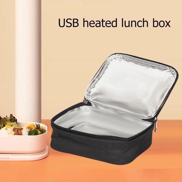 Geschirr Sets USB Elektrische Heizung Tasche Für Büro Arbeit Auto Reisen Camping Lunch Box Wärmer Heizung Container Paket Thermal