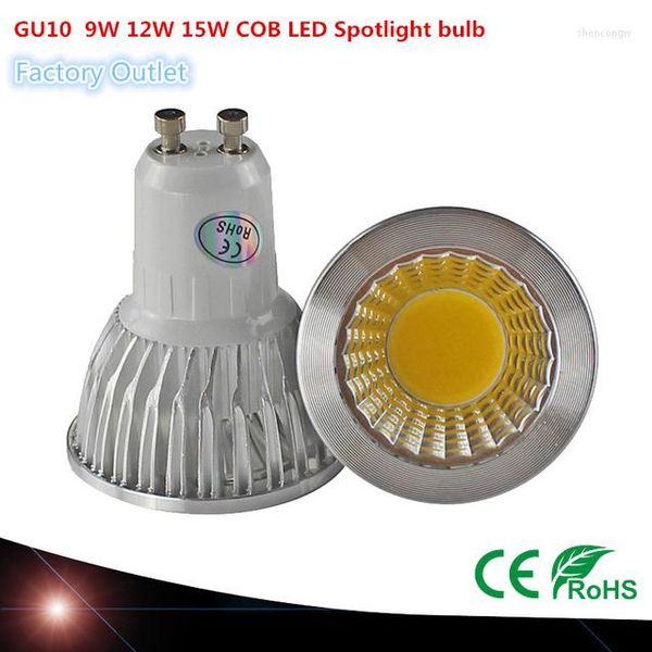 Alta potência GU10 9W 12W 15W LED COB Spotlight Lamp Bulbo quente fresco Branco 110V 220V Iluminação