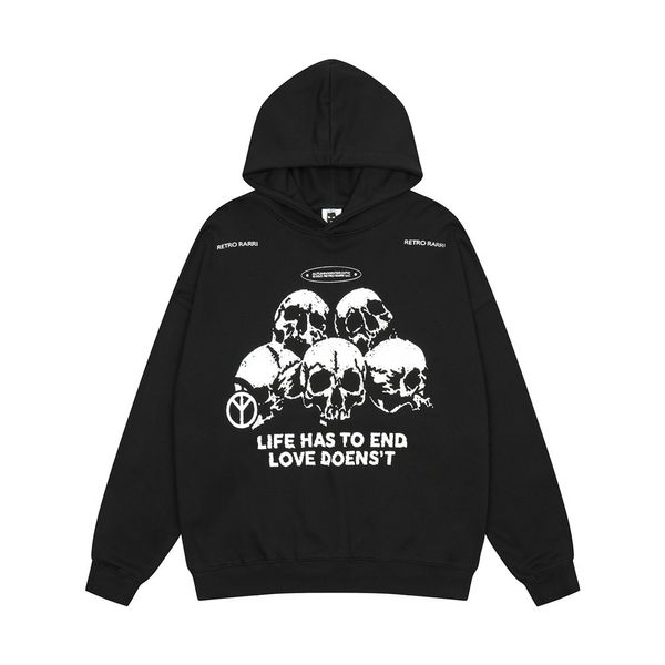 2023 Retro Streetwear Harajuku Hoodie Sorto de moletom com capuz de moletom com capuz de algodão com capuz de capuz Hip Hop Punk Unisex