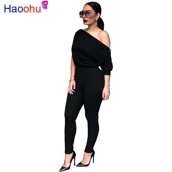 Tute da donna Pagliaccetti HAOOHU Sexy Summer Womens Side Zipper Manica corta Streetwear Tuta Party Night Club Wear 2023