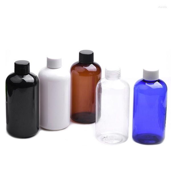 Garrafas de armazenamento 20pcs 250ml Garrafa de shampoo de plástico vazio com tampas de parafuso PP 250cc Recipientes de cosméticos brancos líquidos têm tampa