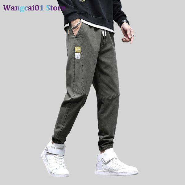 Wangcai01 Мужские брюки Hiqor 2023 Новый мужчина в корейском стиле Harem Jogger Banns Мужские хлопковые брюки спортивные штаны.
