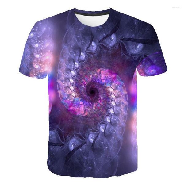 Camisetas masculinas 2023 Moda T-shirt Art Fractal Graphics 3D Print Men Women Summer Streetwear Tee Casual