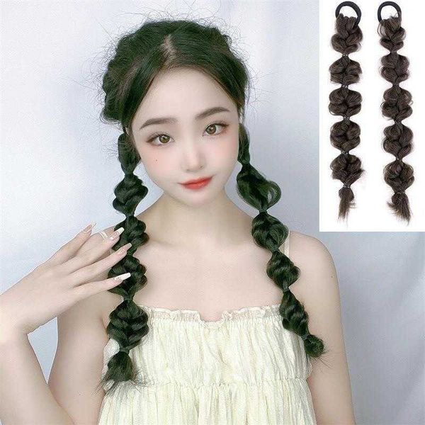 Tiktok por atacado Bubble Wig Ponytail Dough Twist Style Plaits Feminino Double Net