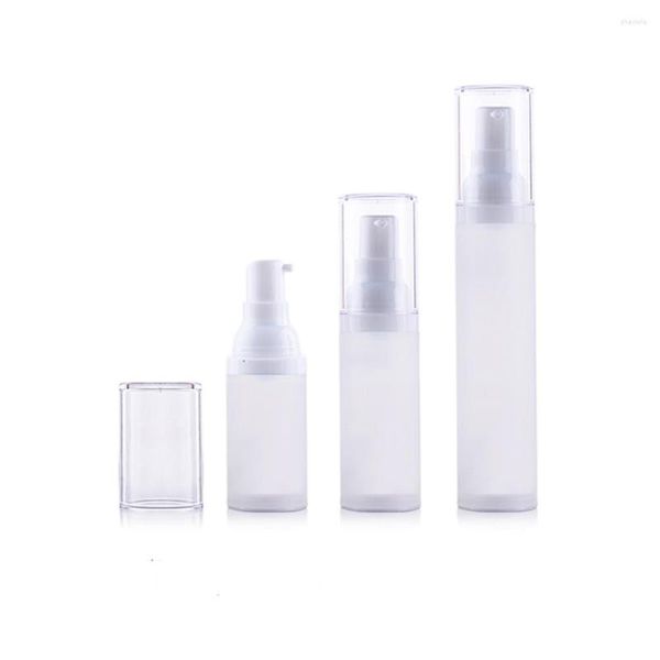 Depolama Şişeleri 10 PCS Boş Havasız Pompa Seyahat Ambalaj Mat Açık Losyon Scrub Vakum Şişesi Kozmetik Plastik Tüpler 20ml 30ml 50ml