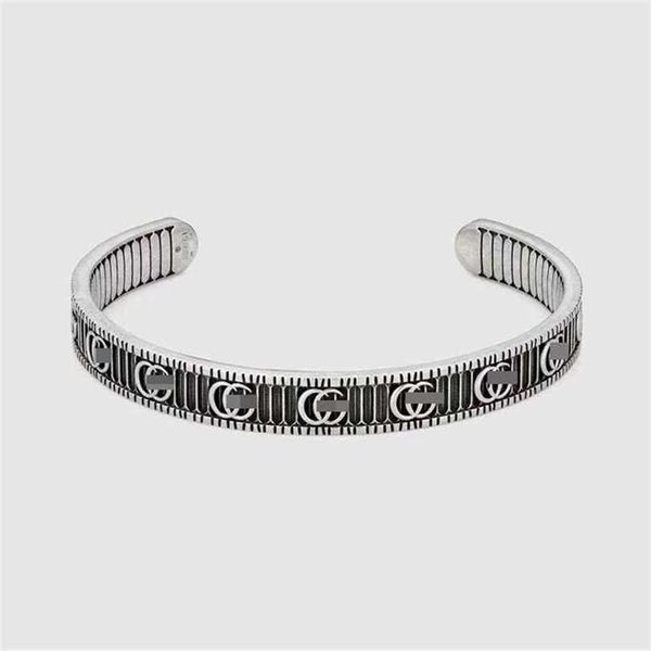 2023 Designer Nieuwe Sieraden Sterling Zilver Eenvoudige Open One Size Home Persoonlijkheid Verticale Streep Armband voor mannen en vrouwen