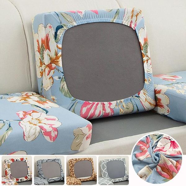 Coprisedie Fodera per cuscino elastica stampata per divano Fodera per cuscino con stampa floreale per protezione da soggiorno Poltrona ad angolo a forma di L
