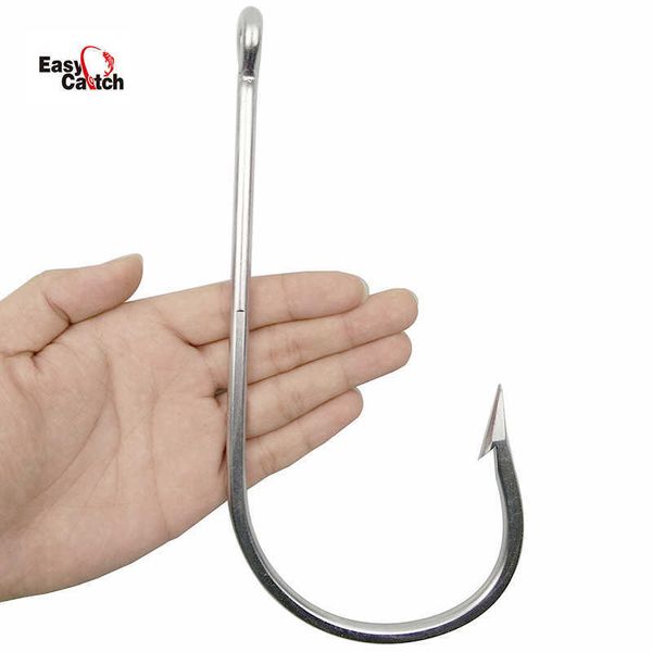 Ganchos de pesca 7731 Extra forte aço inoxidável de aço de pesca gancho de gancho de pesca grande grossa grossa grossa de peixe de peixe fishhook tamanho 18/0 P230317