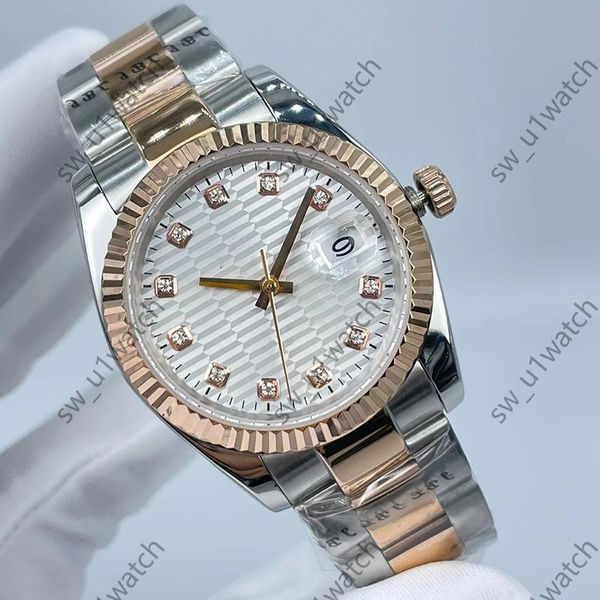 Relógio masculino data listra rosto luxo designer relógio tamanho 41mm 36mm pulseira de aço inoxidável automático mecânico à prova dwaterproof água relógios de alta qualidade orologio. -1