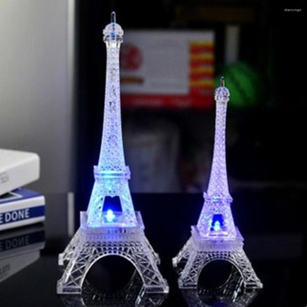 Lâmpadas de mesa Tower Eiffel Light Light Night Lâmpada 3d Desk, crianças de acrílico brilhando, a luz noturna decorativa levou francês para lembranças LIG LIGShip