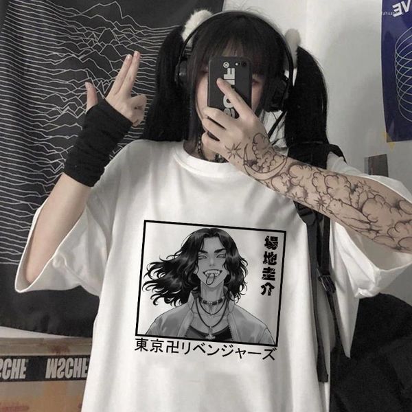 Kadın Tişörtleri Baji Keisuke Graphic Cool Tokyo Revengers Anime T-Shirts Erkekler Hip Hop Street Giyim Gündelik Yaz Top Tees