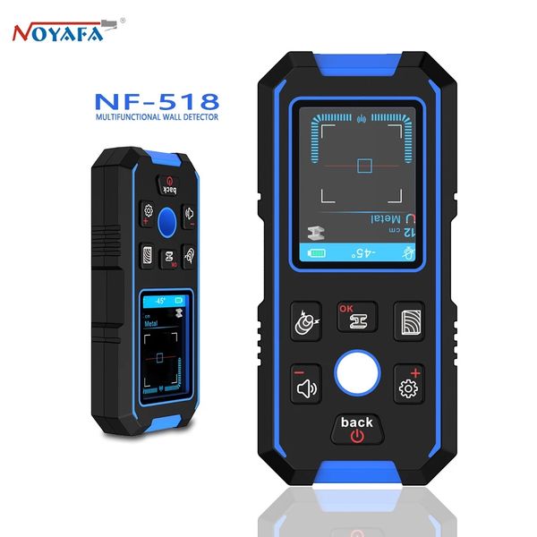 Detector de metais noyafa nf-518 retroiluminado retroilumer finger de madeira de madeira rastreador de profundidade undeground sticurs scanner de parede lcd hd display beep