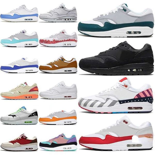 2023Tênis de corrida Designer Max 1 Patta Waves 87 Mens for Men Low Triplo preto Aniversário vermelho laranja real obsidian aqua Jewel air NKS