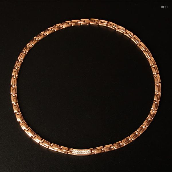 Ketten 6mm breite Kette Halsketten Rose Gold-Farbe Edelstahl Gesundheit Energie Germanium Bio magnetische Halskette für Frauen Männer Schmuck