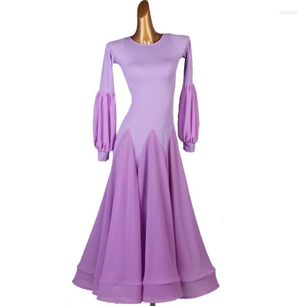 Stage Wear Women Standard Waltz Ballroom Dance Dress 2023 Lady's High Quality Purple Elegant Competition Dance Dresses