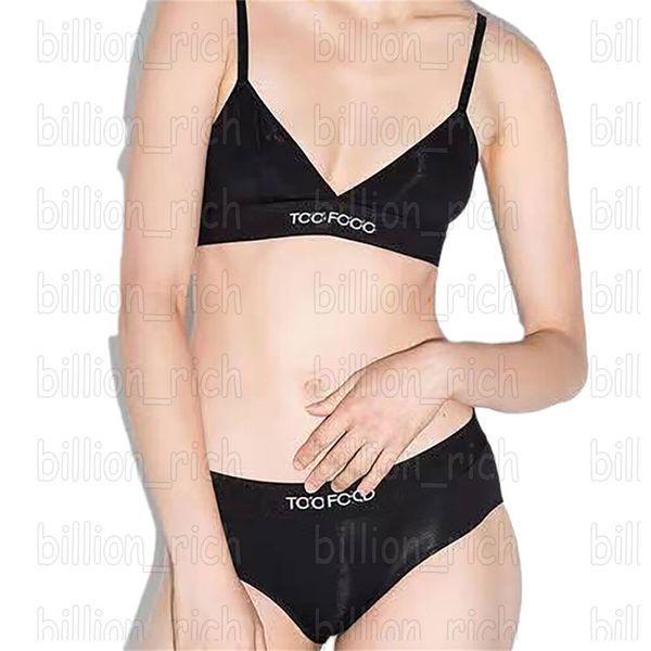 Buchstaben Frauen Bikinis Bademode Sexy Strand BHs Slips Set Bequeme drahtlose Sportunterwäsche Schwarzer Sport-BH Höschen Bikini Split Badeanzug Set