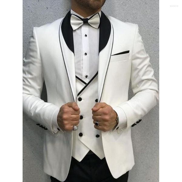 Abiti da uomo 2023 Moda Uomo Slim Fit 3 Pezzi Elegante Formale Groomsmen Sposo Matrimonio Giacca Gilet Pantaloni Terno Masculino