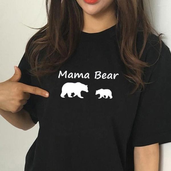 Camisetas femininas mama urso estamvo camisa de algodão para mulheres Tees gráficos de verão Harajuku Drop Ship