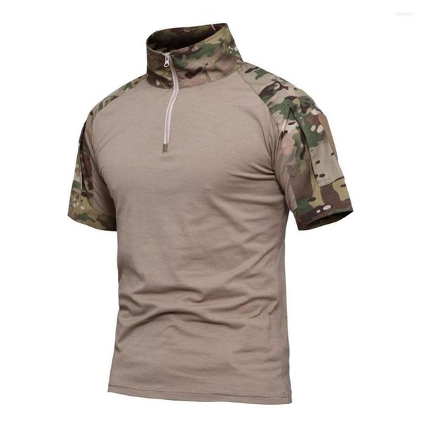 Camisetas de camisetas masculinas Roupas de marca Tactical Militar Camuflagem Camisa Men Men respirável Camiseta rápida do Exército seco