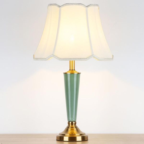 Tischlampen Keramik Schreibtischlampe Jingdezhen American-Style Country Modern Simple Wohnzimmer Arbeitszimmer Schlafzimmer Nachttisch Soft El Großhandel