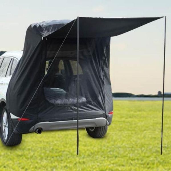 Carróbio de pano oxford do carro Oxford Tent SUV SUV dobrável tom de tapinha de tonalidade do toldo MPVS Sun Hatchback Canopy com tela de malha anti-bug