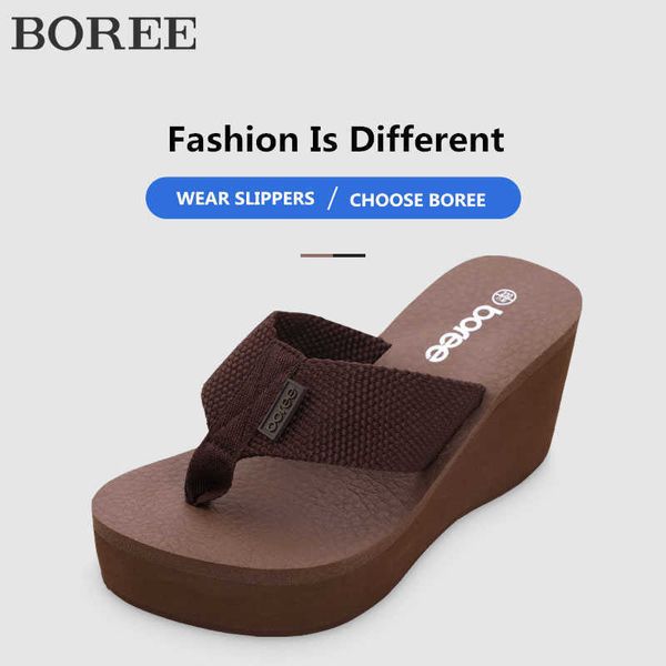 Ciabatte BOREE Infradito Scarpe da donna Sandali da spiaggia Piattaforma con zeppa Scarpe leggere Taglie forti Pantofole antiscivolo dames teenslippers zomer 2020 Z0317