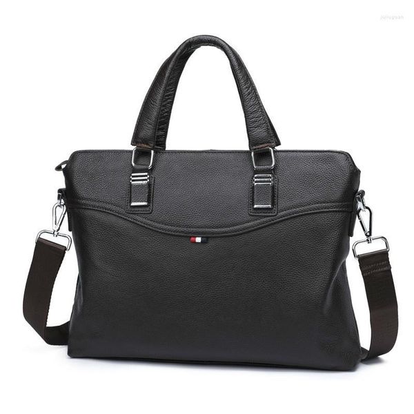 Aktentaschen Männliche Business-Angelegenheiten Handtasche Echte Messenger Laptop Tasche Designer Männer Leder Aktentasche Einzelne Schulter Satchel