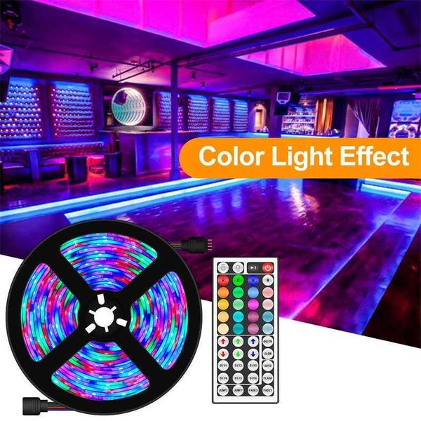 Tiras de led tira led luz rgb Europe padrão 2835 10m lâmpada LED à prova d'água com controle remoto colorido de fase de luz do estágio P230315