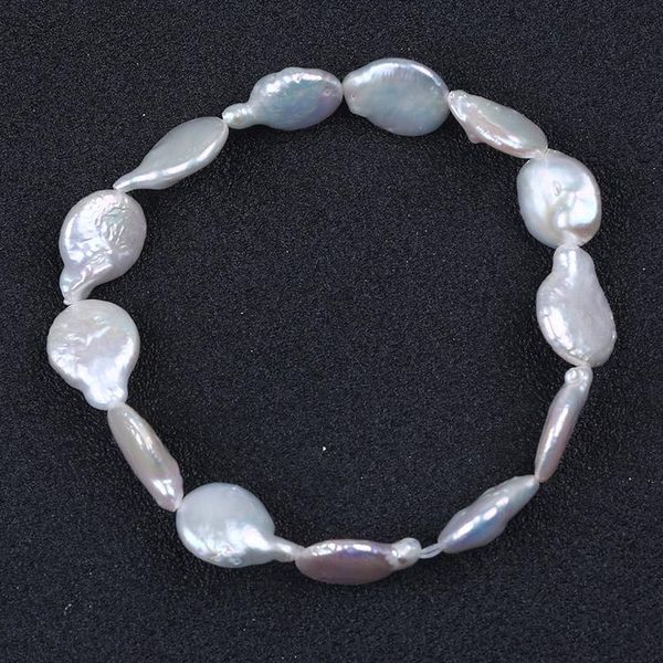 Strang Großhandel Persönlichkeit Mode 12-14mm Weiße Münze Perle Armband Perlen Stränge