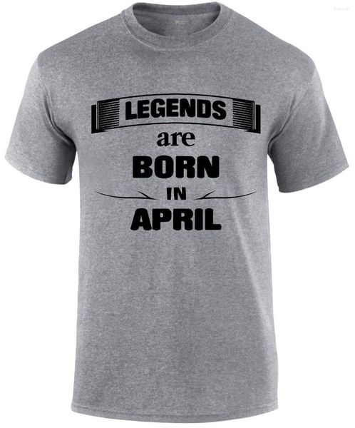 Herren-T-Shirts, modisches Herren-Shirt, Legenden sind im April, Geburtstagsmonat, Geburtstag, Slogan, lustiges T-Shirt für den Sommer