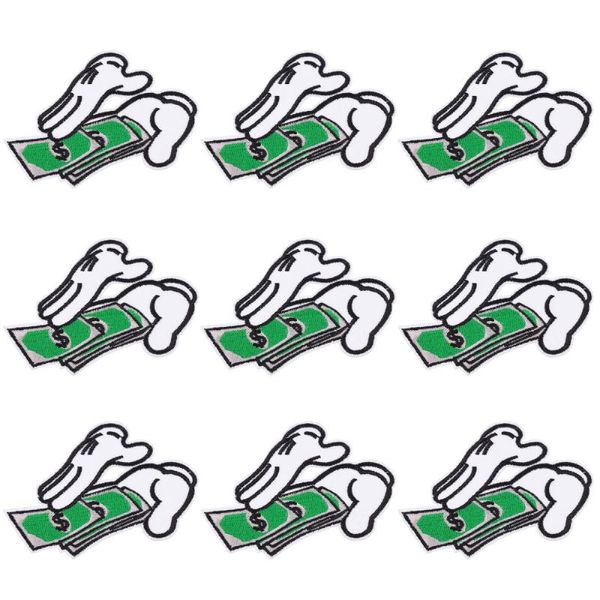 Papéis de parede 9pcs Creative Dollar Patches Appliques de dinheiro costurar em acessórios de bolsa de roupas