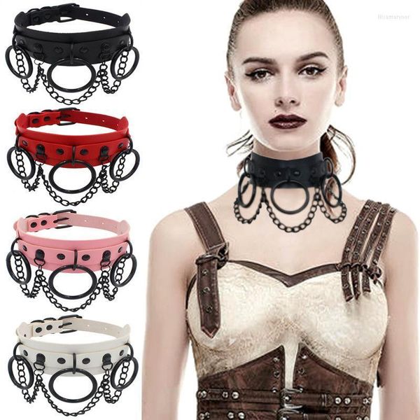 Choker-Halsketten, sexy PU-Leder-Kragen-Halskette, modische O-Ring-Halskette, Punk-Gothic, Schlüsselbein, Harajuku-Halsketten, Party, Nachtclub, Llis