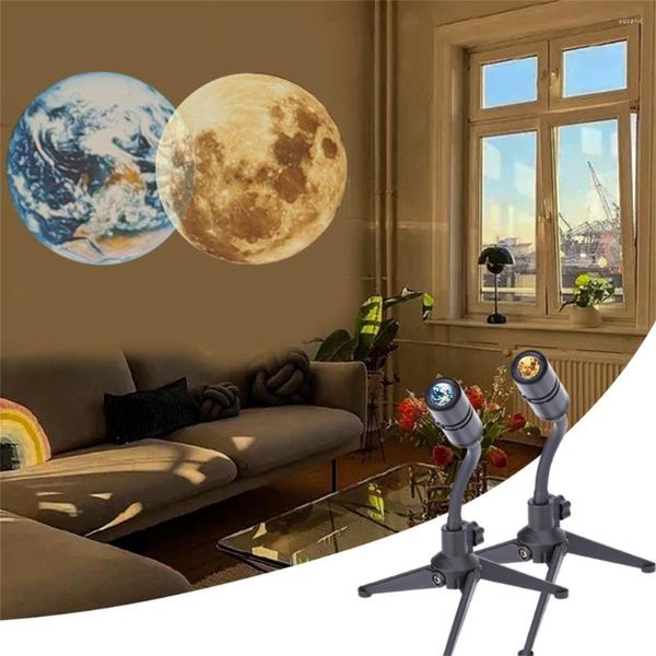 Lampade da tavolo Sterrenhemel Projector 2 In 1 Maan Aarde Lamp 360 ° Draaibare Bracket Usb Oplaadbare Led Nachtlampje Planeet Projectie