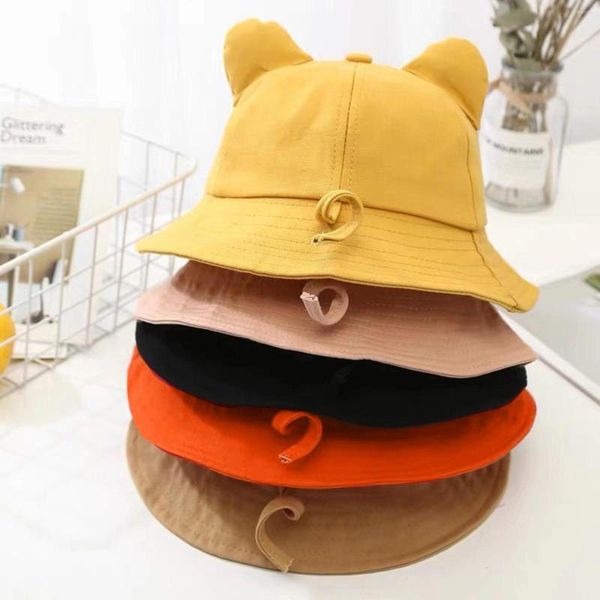 Şapkalar Yaz Bebek Çocuklar Solid Nefes Beach Sunhat Sunhat kova şapka şapkası oyuncaklar bebek için erkek doğum günü hediyesi anime güneş