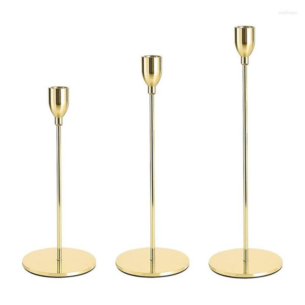 Titulares de vela Black Table Decorativa Candlestick Titular para Partido de Jantar Dinning Candles Metal