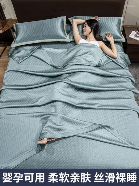 Cobertores Toalha de verão Quilt Gelo cobertor de seda fino Condicionamento de ar condicionado Fibra de bambu Dormitório legal adulto