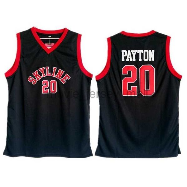 NCAA Black Skyline High School Basketball Jerseys College #20 Gary Payton Jersey Mens Gary Payton camisetas tamanho S-xxl