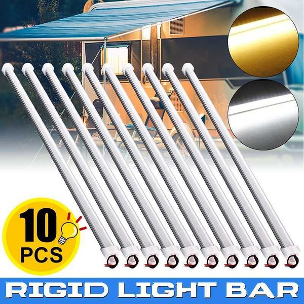 LED Şeritler 10 PCS 5 PCS DC12V 30/50cm Su geçirmez LED Rijid Strip Işık Çubuğu Ekran Dolabı Karşı Dolap Araç İç Aydınlatma P230315