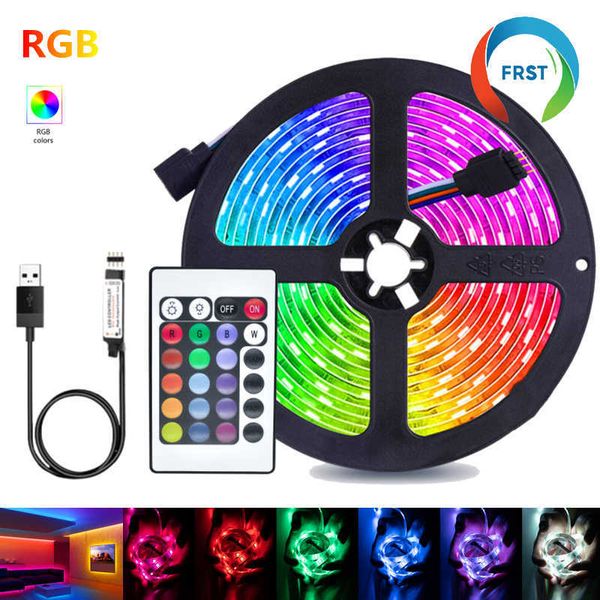 Strisce LED Strisce LED Luci di sfondo TV Illuminazione colorata RGB 5050 USB 24 tasti Telecomando a infrarossi Controllo a lunga distanza Luce al neon per la casa P230315