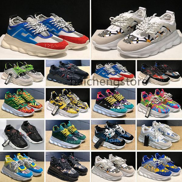 Sapatos casuais de designer de luxo Qualidade Chain Reaction Wild Jewels Link Trainer Shoes Tênis 36-45 B0