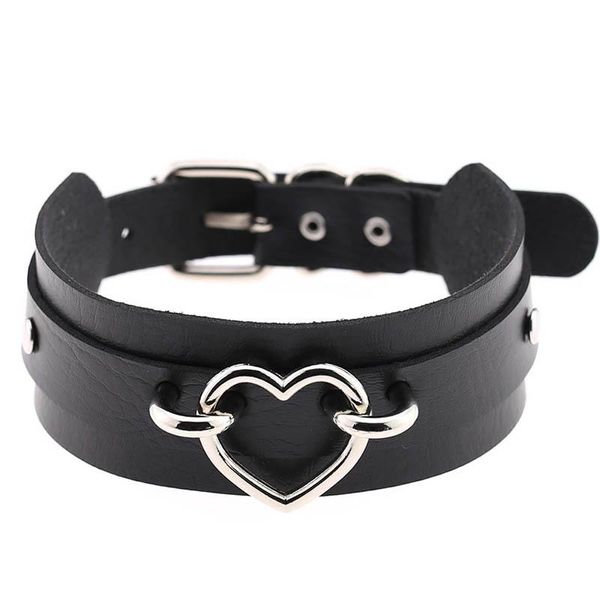 Halsband Halskette Sexy Pu Leder Frauen Kragen Bondage Goth Gürtel Gothic Punk Schmuck Club Party SM Silbrig Liebe Halsreifen