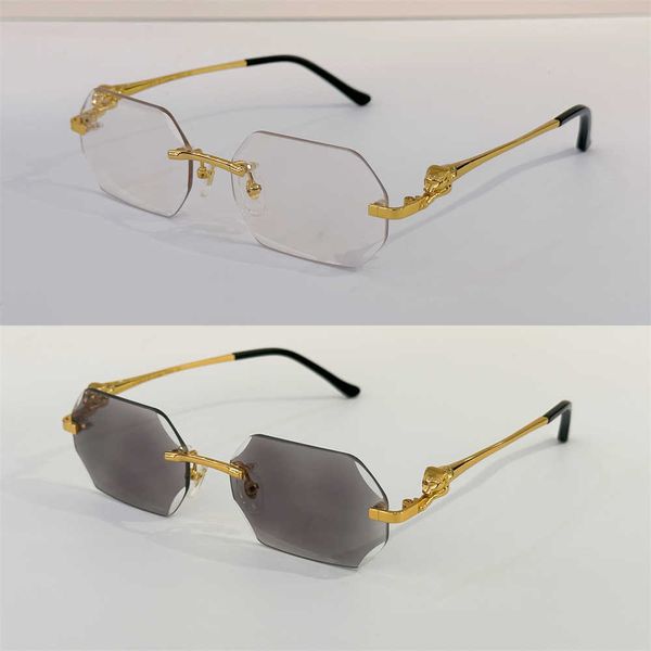 Photochrome Männer Marke Sonnenbrille Mann Brillen Objektivfarben Farben in Sonnenschein von kristallklarem bis dunklen Leoparden Diamant geschnittene Rande 2819 High End 18k Gold Paty