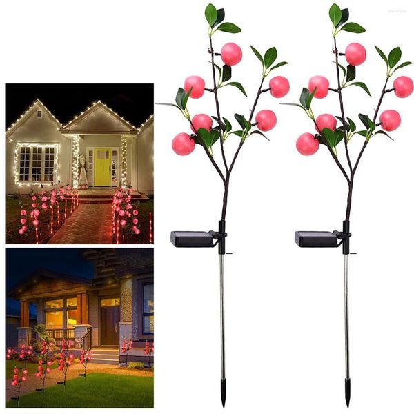 2Pcs Solar Apfelbaum Licht LED Garten Lampe IP65 Wasserdicht Rasen Outdoor Landschaft Für Yard Decor
