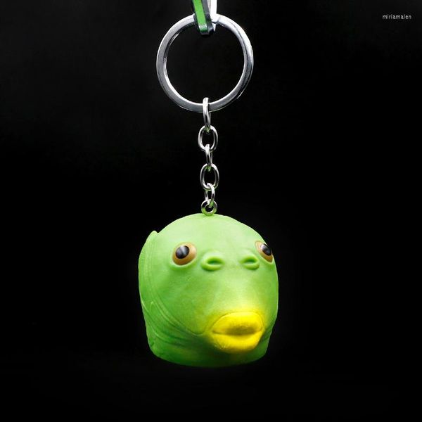 Клавичные скульптура зеленая рыба головной убор Странная маска творческая подвеска для ключей для ключей