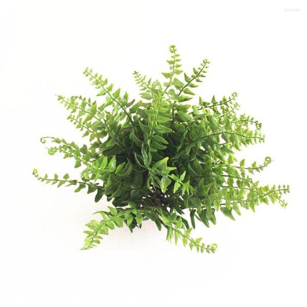 Flores decorativas Plantas artificiais Simulação de grama verde folhas persas folhas de mesa casa decoração de casamento na parede de parede 2pc/lote