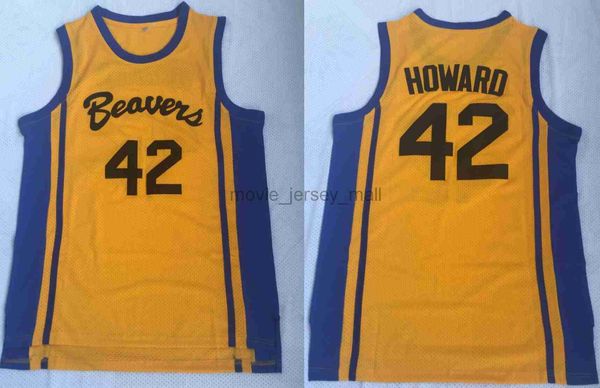 Maglie da basket NCAA Teen Wolf Scott College Howard 42 Beacon Beavers Yellow Movie Jersey Camicie S-2XL