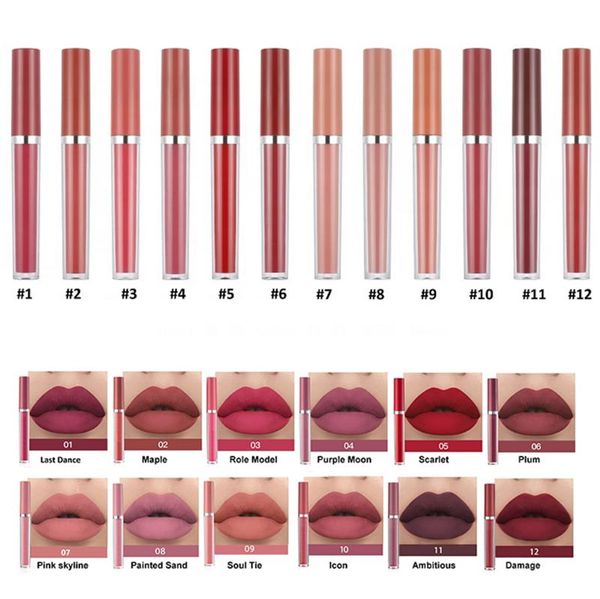 Lip Gloss Private Label Velvet Lipstick Matte Liquid Lipgloss Custom sem logotipo makeuplip