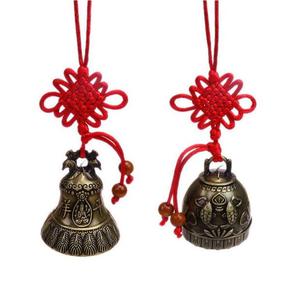 Figurine decorative Oggetti 1 Pz Vintage Carve Campanelli eolici Campana Cortile in rame Decorazioni da giardino Windbell Outdoor Hanging Home Temple Ornament De